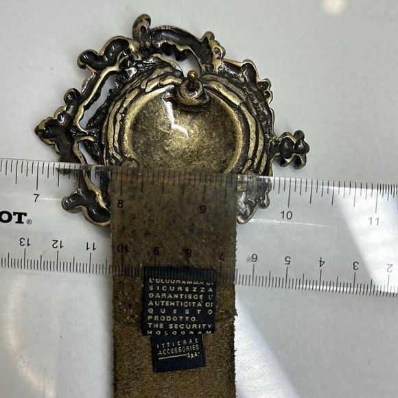 ROBERTO CAVALLI / JUST CAVALLI VINTAGE DISTRESSED BELT BROWN AND DARK GOLD - Picture 6 of 7